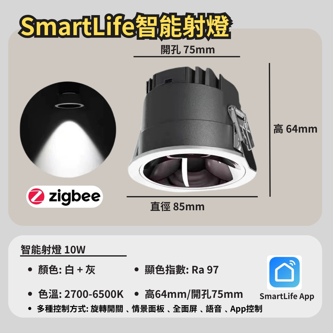 【Smart life 智能射燈】